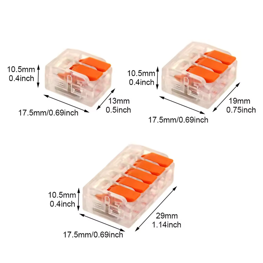 Elektrische Hebelkabelverbinder Mini Schnellverbinder in transparent für 2-Port, 3-Port und 5-Port Anwendungen - Bild 2