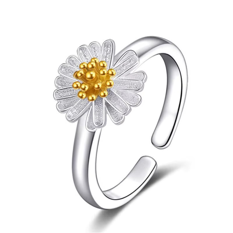 GaGa-Duck Ring 925 Silber, Chrysantheme, Blumen - Bild 3