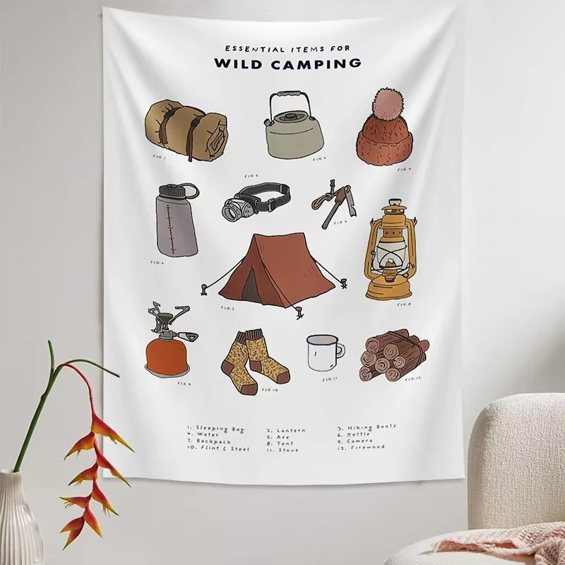 VIKAMA Wandteppich im Vintage-Stil für Teenager und Outdoor-Camping, Mehrfarbig, B/H: 75 x 58 cm - Bild 3