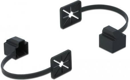 Delock Staubschutz für RJ45 Stecker mit Befestigungsclip in Schwarz - Bild 1