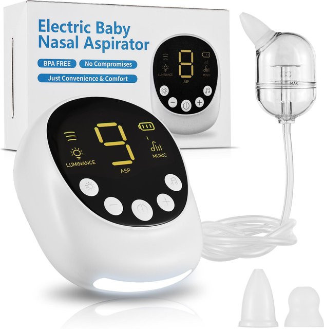 Elektrischer Nasensauger für Babys von Neoglint in Weiß mit 9 Saugstufen und Silikonaufsätzen - Bild 1