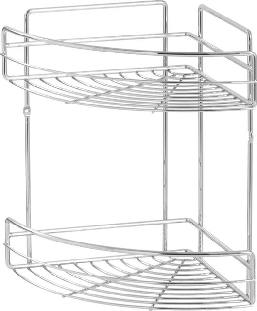 Eck-Drahtkorb Fregate 2 Etagen in Chrom Silber, B/T/H: 31,5 x 23,5 x 32 cm - Bild 1