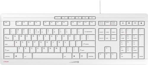 CHERRY Stream USB Tastatur QWERTY US-International Scissor-Switch Grau-Weiß - Bild 1