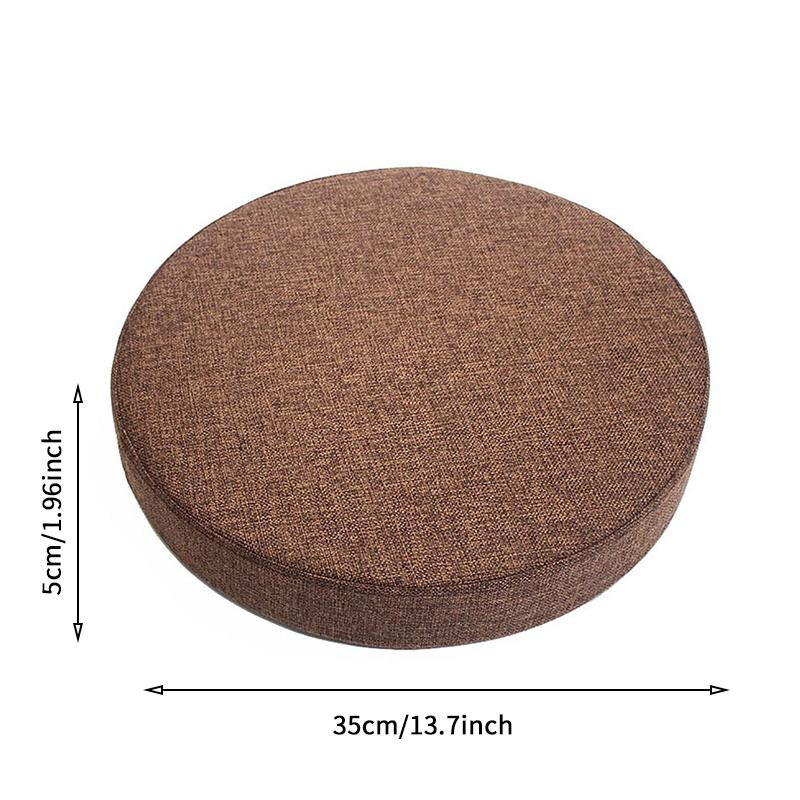 Rundes Sitzkissen von Yiran Furniture aus Leinen mit Memory Foam, rutschfest und waschbar, Durchmesser: 35 cm - Bild 2