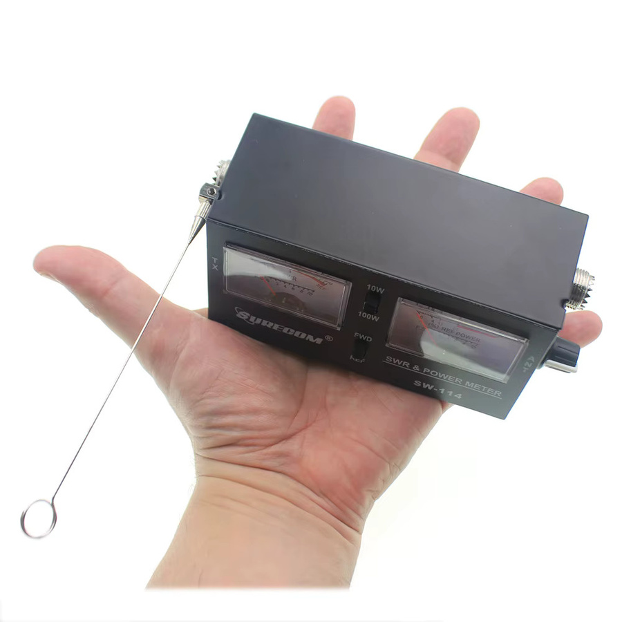 Surecom SW-114 100W SWR/RF/Feldstärkemessgerät in Schwarz mit Antenne und Kabel für Relativleistung (3-Funktionen, Analog) - Bild 3