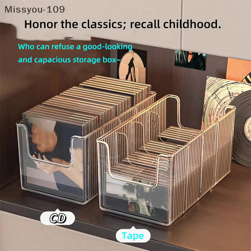 Transparentes Aufbewahrungsregal aus Kunststoff für CD- und Vinylplatten sowie Magnetbänder als Schreibtisch-Organizer mit mehreren Fächern - Bild 3