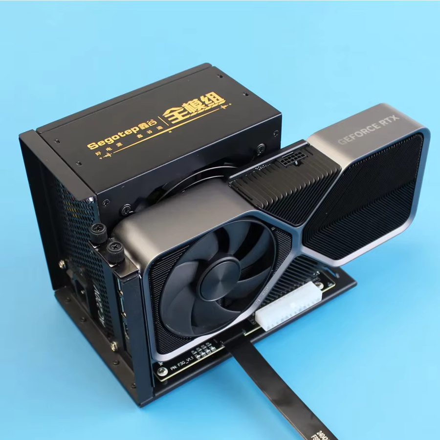 ADT-Link EGPU M.2 NVMe M-Key GPU-Dock PCIe 5.0 X16 Hochgeschwindigkeits-Externe Videografikkarte für F3G Notebook PC Laptop ITX STX Intel NUC, Schwarz - Bild 6