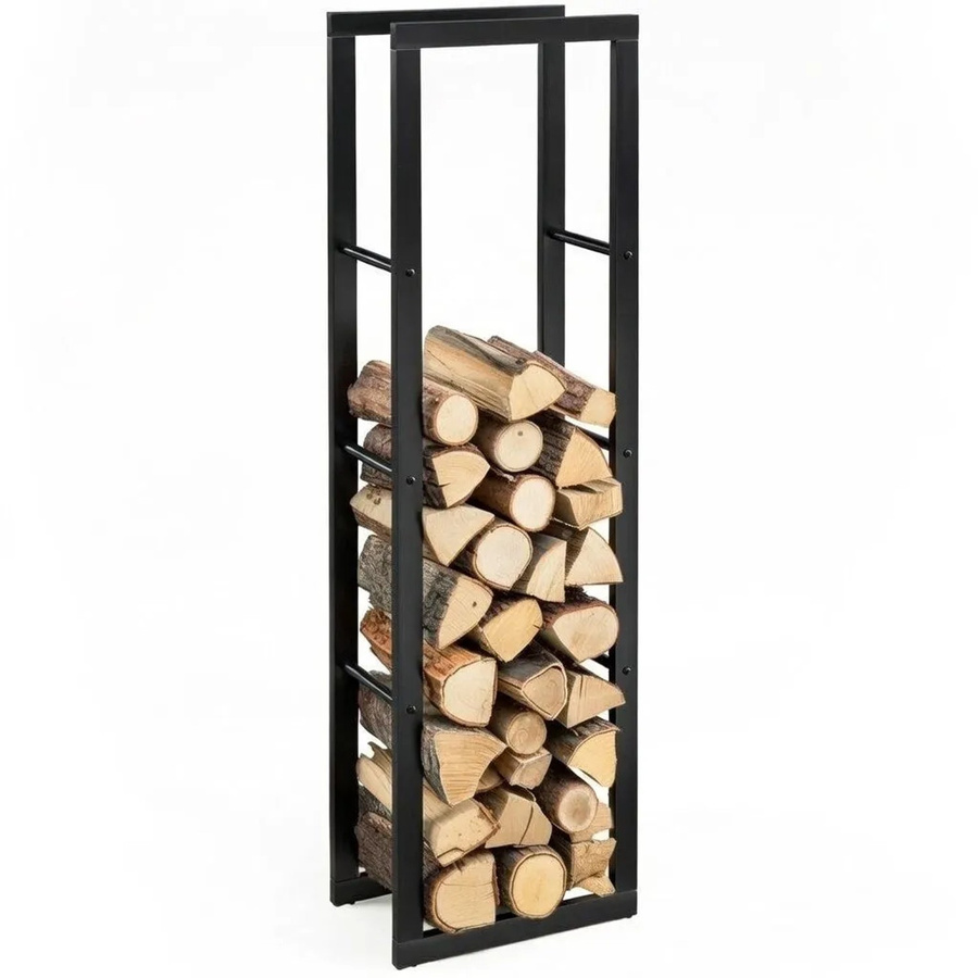 BLACK OAK Kaminholzregal JACK aus Stahl, Schwarz, H: 150 cm, B: 40 cm, T: 25 cm - Bild 2