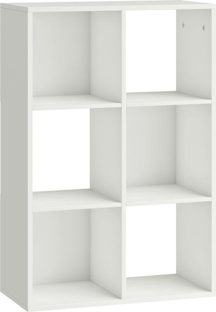 HOMCOM Bücherregal mit 3 Ebenen in Weiß als modernes Standregal und Raumteiler - Bild 1