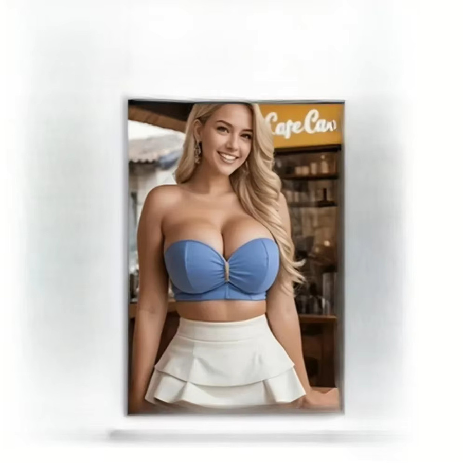 Moderne abstrakte Leinwand-Gemälde Reproduktion von CIFBUY in Blau und Weiß, Rechteckiges Wandkunst-Poster für dein Wohnzimmer oder Büro - Bild 3