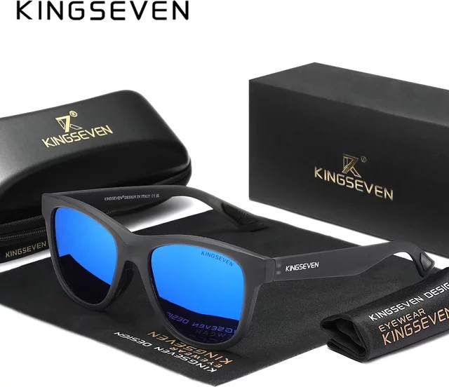 KINGSEVEN Sonnenbrille, Vollrand, Square, Kunststoff, Schwarz, Unisex - Bild 1
