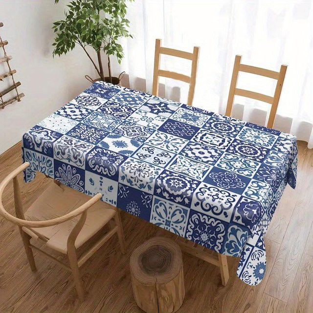 JMG Household Supplies Tischdecke aus Polyester in Blau, rechteckig, B: 100 cm, T: 145 cm - Bild 1