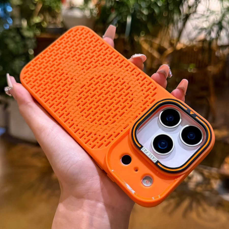 EIENACOCO Magnetische Handyhülle mit Wärmeableitender Linsenhalterung für iPhone 12 bis iPhone 18 Pro Max in Orange - Bild 2