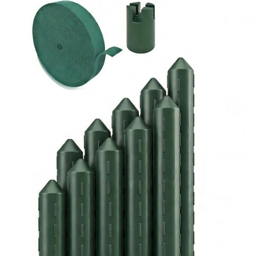 TTL GARDEN Rankstäbe Grün 10er Set Pflanzenstützen mit Stahlkern für Garten und Hochbeet, Höhe: 150 cm, Durchmesser: 16 mm - Bild 2
