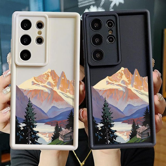 Handyhülle mit Cartoon Berg Design für Samsung Galaxy S24 Plus S25 Ultra S23 FE S22 S21 S20 FE in Multicolour - Bild 1