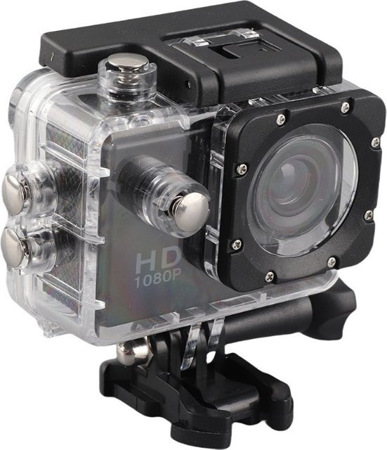 Wasserdichte 4K Actionkamera mit 2-Zoll-Bildschirm in Schwarz - Bild 1