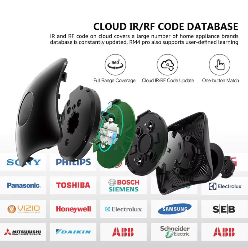 BroadLink RM4 Pro Universal-Fernbedienung Smart Home IR- und RF-Controller in Schwarz für Alexa und Google Assistant - Bild 6