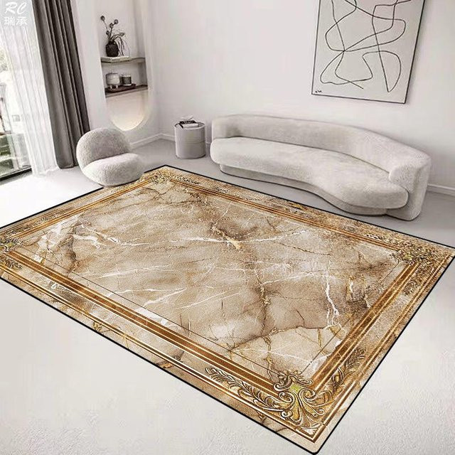 Karpetti Luxusteppich im modernen geometrischen Design, beige, rutschfest und waschbar, Breite: 60 cm, Tiefe: 90 cm - Bild 1