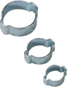 2-Ohr-Schlauchklemme aus Edelstahl in Silber für 13-15 mm Durchmesser - Bild 1