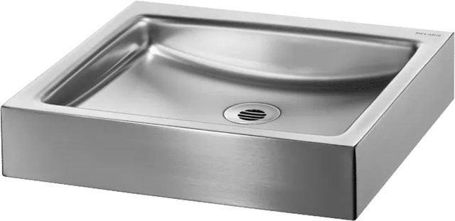 Delabie Aufsatzbecken UNITO rechteckig aus Edelstahl 1.4301 satiniert in Silber, B/T/H: 39,5 x 35,0 x 3,3 cm - Bild 1