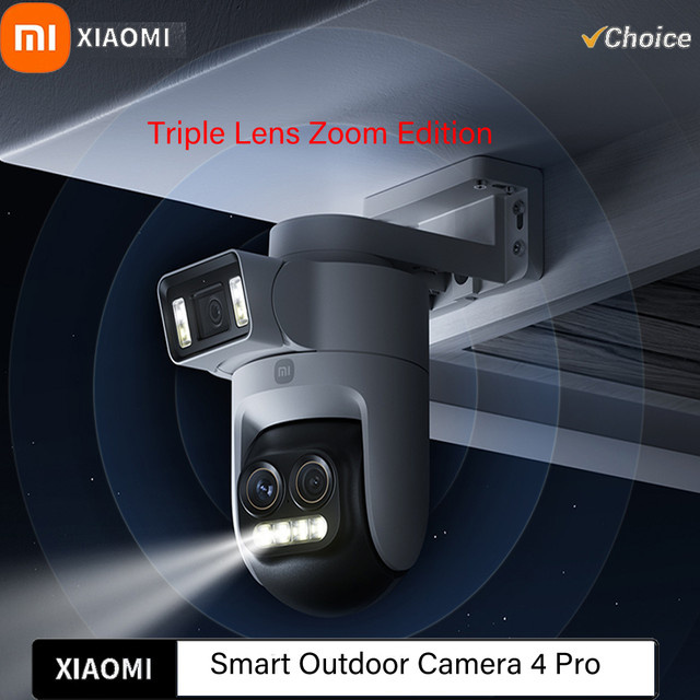 Xiaomi Smarte Outdoor-Kamera 4 Pro Triple-Kamera Zoom Edition, 3K 5MP, 9x Hybrid-Zoom, IP66, Weiß - Bild 1