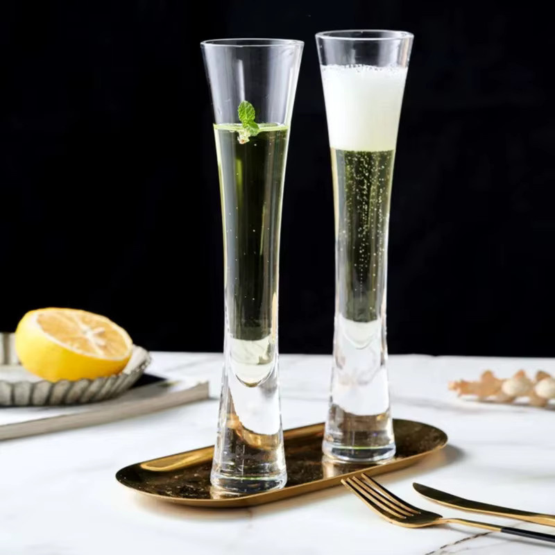 LOULONG Champagnergläser Flöten aus Glas in Transparent - Bild 3
