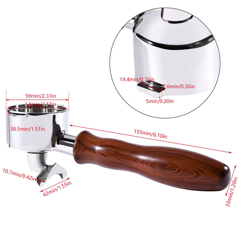Delonghi Doppel-Auslauf Siebträger mit 2 Auslässen für 2 Tassen, 51 mm, Silber, Edelstahl, passend für EC200 EC221 EC0310 EC330 EC152 Espresso Zubehör - Bild 2