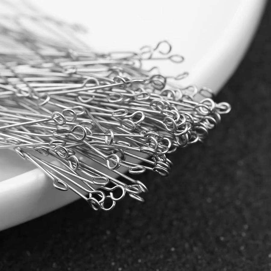JHNBY 9-förmige Nadeln aus Edelstahl in Silber für Schmuckherstellung und DIY-Perlenarbeiten - Bild 4