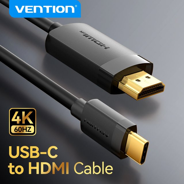 Vention USB-C auf HDMI Adapter Kabel für 4K 60Hz in Schwarz, Länge: 1,5 m - Bild 1
