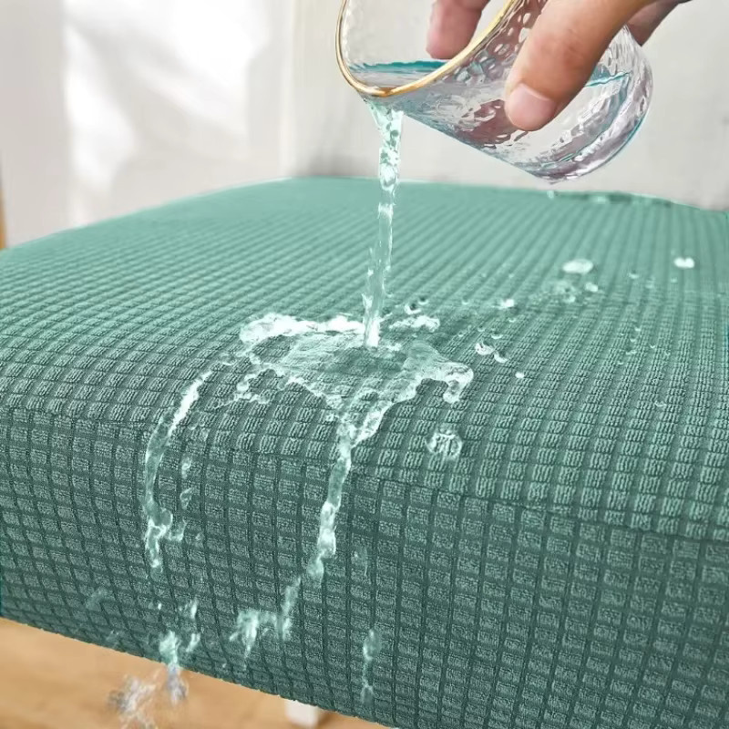 JHWarmo Wasserdichter Jacquard Stuhlbezug aus elastischem Spandex in Grün für Esszimmerstühle - Bild 2