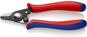 Knipex Abisolierzange für Glasfaserkabel mit Kunststoff-Griffhüllen, brüniert, Multicolor, Länge: 130 mm - Bild 1