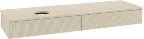 V&B Waschtischunterschrank Antao mit Frontstruktur, Wandmontage, Grau lackiert, B: 160 cm, T: 50 cm - Bild 1