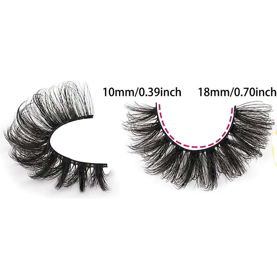 JIEFUXIN Künstliche Wimpern, Wispy Lashes, Black, Unisex, 7 Paar - Bild 4