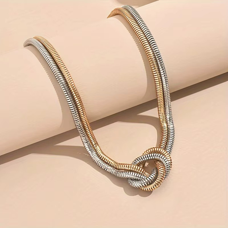 ZHIXUN Halskette, Spiral-Schlangenketten, Bicolor, Damen - Bild 2