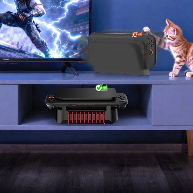 ALLOYSEED Aufbewahrungsregal für Nintendo Switch und Switch OLED, horizontaler Basisständer in Schwarz - Bild 1