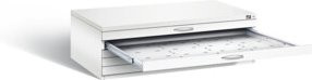 C+P Flachablageschrank Serie 7100_7200 in Verkehrsweiß, H x B x T: 42 x 135 x 96 cm - Bild 1