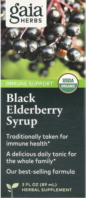 Gaia Herbs Schwarzer Holunderbeerensirup Immunstärke 89 ml - Bild 1