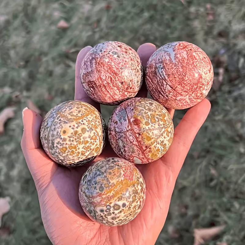 CrystalHola Dekorativer Steinball mit Leopardenmuster und Blumen-Design in Multicolour - Bild 3