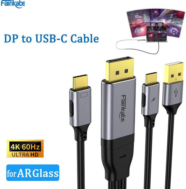 USB-C auf DisplayPort Adapter mit PD-Unterstützung für 4K60Hz, kompatibel mit Huawei AR Glass, Xreal und RayNeo AR-Brillen - Bild 1