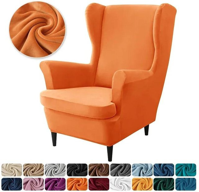 Elastischer Ohrensesselbezug aus Samt Plüsch mit Sitzkissenbezug für Einzel-Relaxsofas - Bild 1