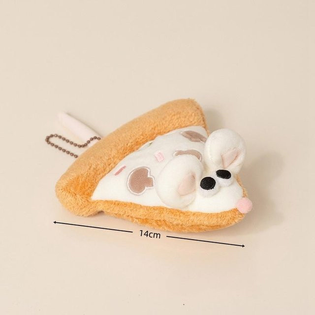 Yiran Health & Beauty Kawaii Pizza Maus Plüschtier, Schlüsselanhänger, 14cm - Bild 1