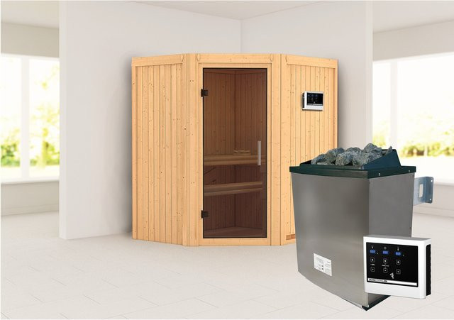 Karibu Sauna Ruacana Set naturbelassen mit 9kW Ofen - Bild 1