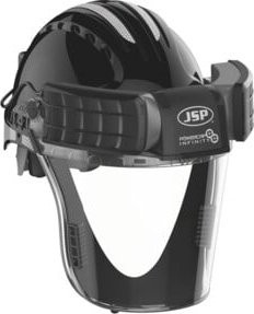 JSP PowerCap Infinity Gebläseatemschutz Set mit integriertem Kopf- und Gesichtsschutz, Schwarz, Full-Vision Visier, Clear - Bild 1