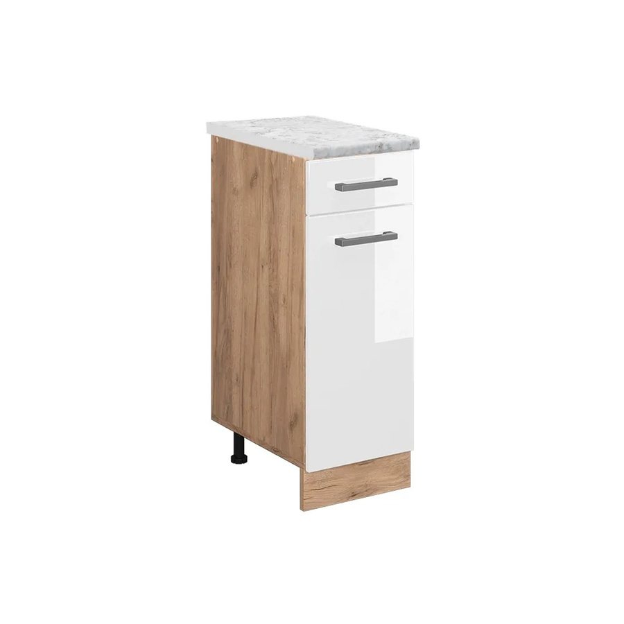 Vicco R-Line Küchenunterschrank in Weiß Hochglanz mit Schubladen und Türen, B/T/H: 30,0 x 46,0 x 81,6 cm - Bild 2
