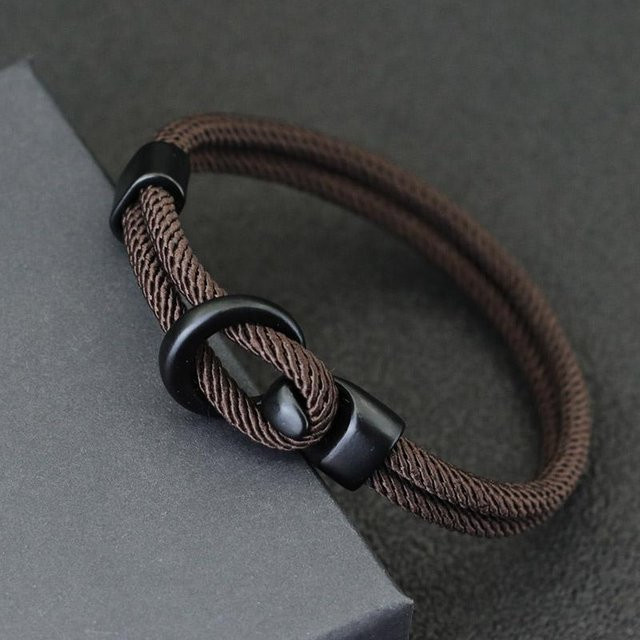 Armband, Doppel Schicht, Paracord, braun, Herren, 21,5 cm - Bild 1