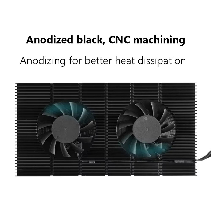 VODOOL GPU Rückplatte Speicher-Kühler aus Aluminium-Legierung mit PWM-Lüfter für RTX 3090 3080 3070 Serie, Schwarz - Bild 3
