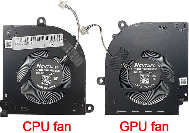 MSI Stealth 15M CPU und GPU Lüfter Set in Schwarz für Modelle A11SEK A11UEK MS-15B1 1562 1563 B12UE 12th BS5405HS-U5X BS5405HS-U5Y DC 5V 1A - Bild 1