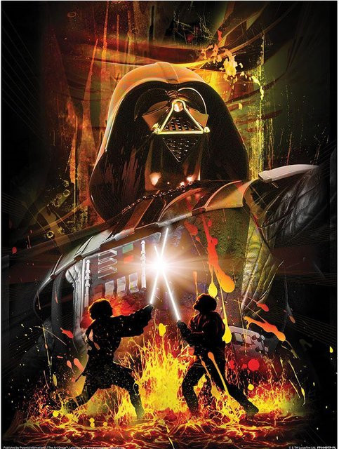 Star Wars Episode III Epischer Kampfdruck mit Darth Vader, Schwarz, Breite: 40 cm, Höhe: 30 cm - Bild 1