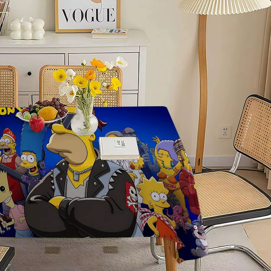 S-Simpson Wasserdichte rechteckige Tischdecke für Esszimmer und Partys - Bild 6