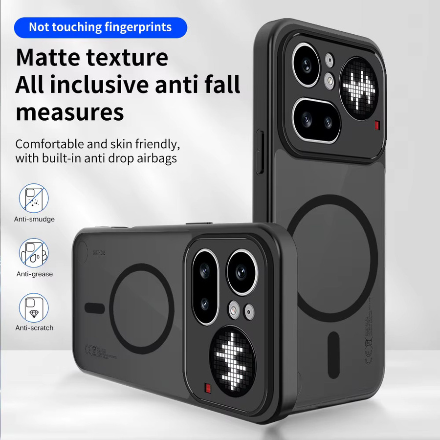 Lionxi Magnetische Handyhülle für Nothing Phone 4A und Nothing Phone 4A Pro in Schwarz, stoßfeste Rückabdeckung mit Unterstützung für kabelloses Laden - Bild 4